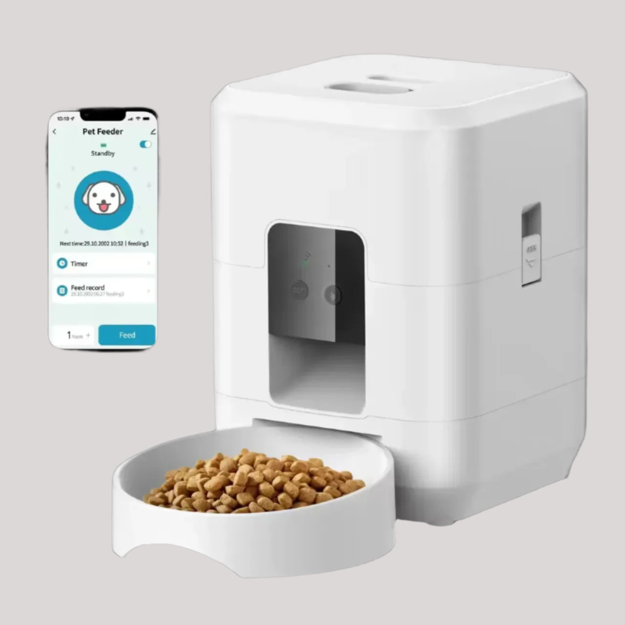 Automatic Smart Pet Feeder for Cats and Dogs with Timed Dispensing and Slow Feeding Functionality
