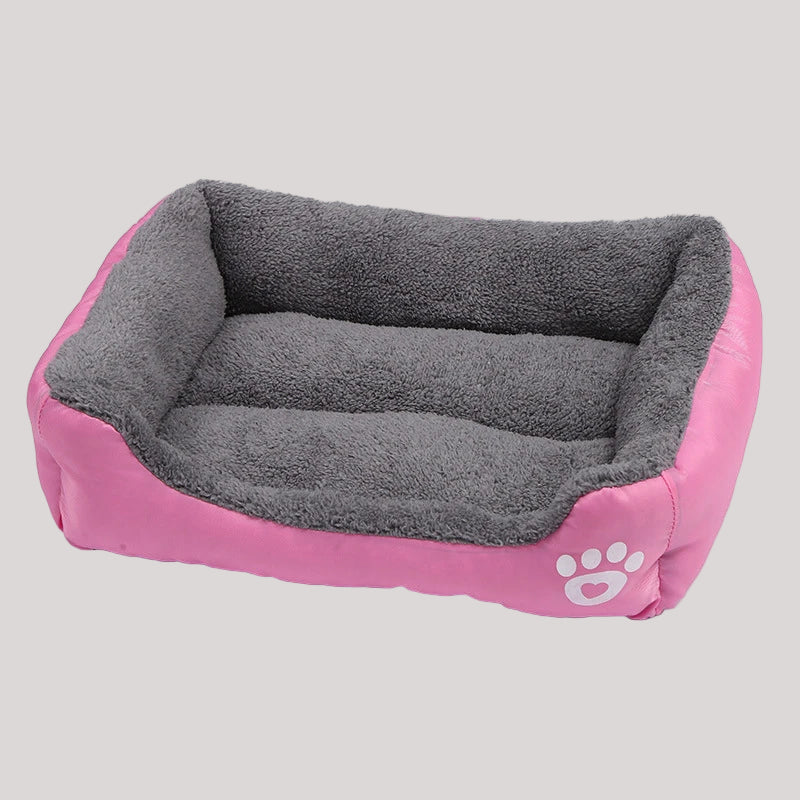 Premium Large Square Plush Pet Bed - Washable Waterproof Mattress for Cats and Dogs