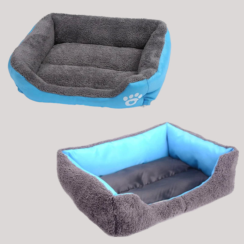 Premium Large Square Plush Pet Bed - Washable Waterproof Mattress for Cats and Dogs